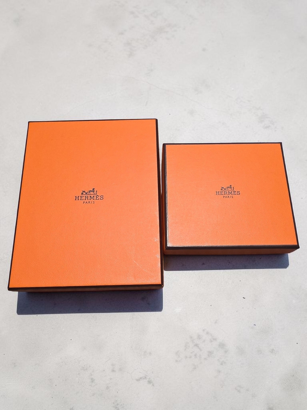 Authentic Hermes Small Orange Gift Boxes - Set of 2
